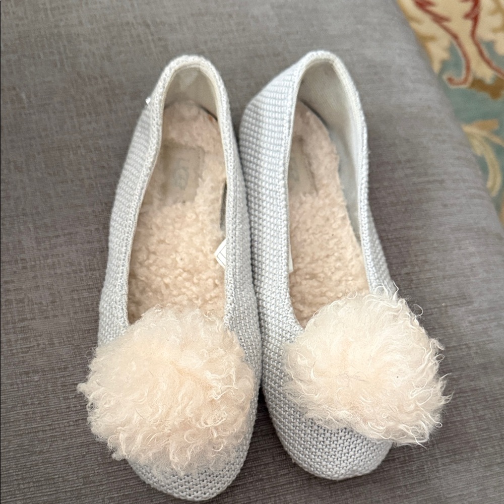 UGG Cozy Women's Knit Pom-Pom Ballet Flat Slippers-